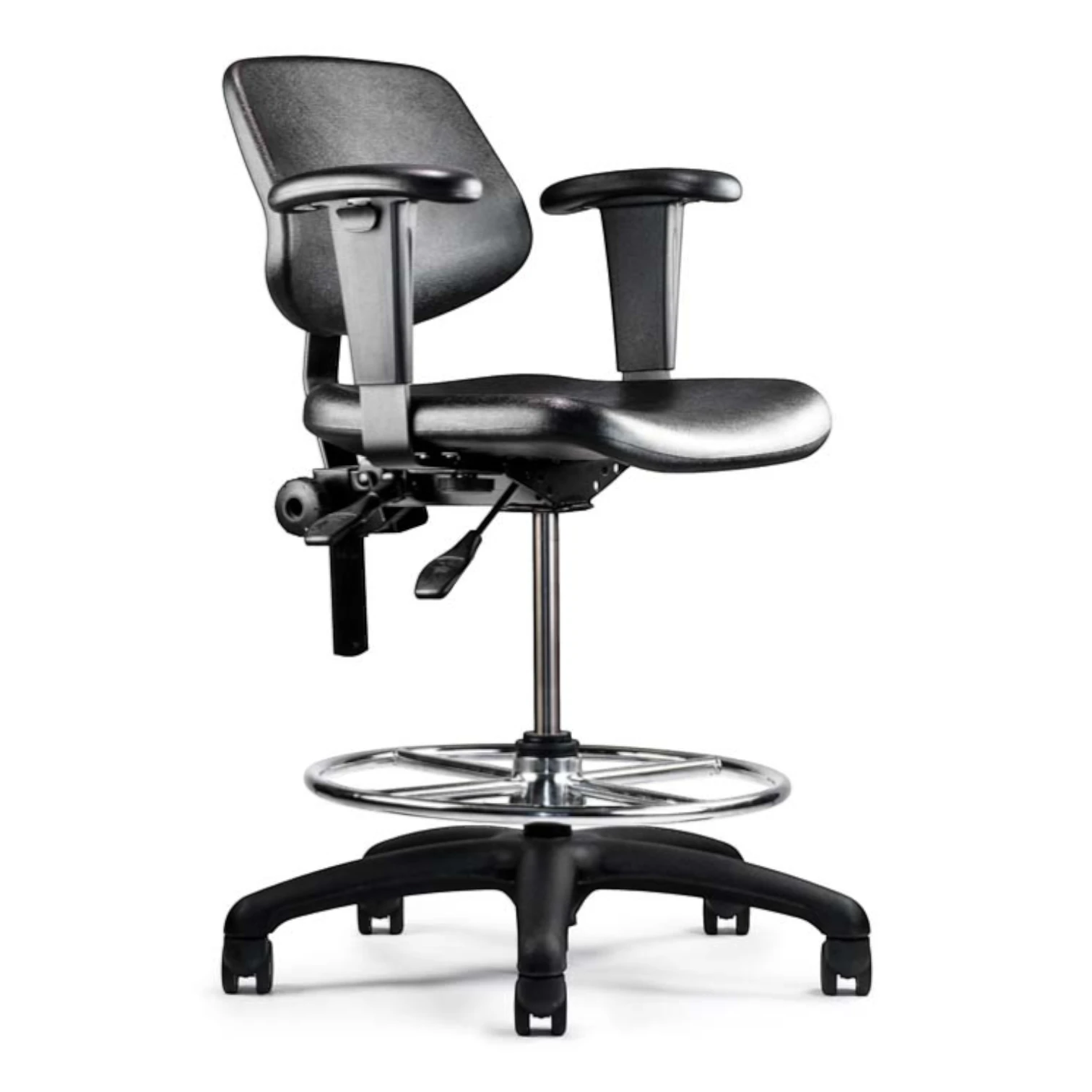 Neutral Posture Graphite Urethane Industrial Stool